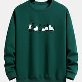 Jeroen | Sweater met zwarte kat en spookprint en relaxte pasvorm