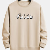 Jeroen | Sweater met zwarte kat en spookprint en relaxte pasvorm