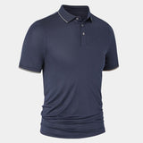 Joachim | Marineblauwe polo met klassieke kraag