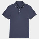Joachim | Marineblauwe polo met klassieke kraag