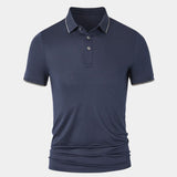 Joachim | Marineblauwe polo met klassieke kraag