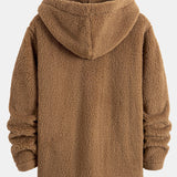 Job | Teddyfleece jas met capuchon en knopen