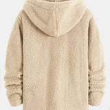 Job | Teddyfleece jas met capuchon en knopen