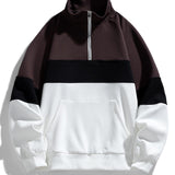 Jurre | Sweater met kleurvlakken, hoge kraag en korte rits