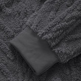 Klaas | Teddyhoodie met geometrisch jacquarddessin en ritssluiting