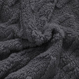 Klaas | Teddyhoodie met geometrisch jacquarddessin en ritssluiting