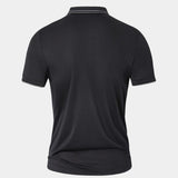 Koos | Zwarte polo met contrastbies