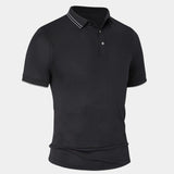 Koos | Zwarte polo met contrastbies