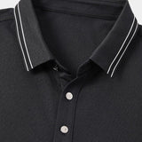 Koos | Zwarte polo met contrastbies