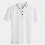 Koos | Zwarte polo met contrastbies