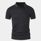 Koos | Zwarte polo met contrastbies