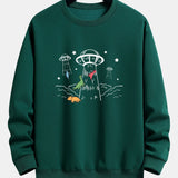 Krijn | Sweater met dinosaurus- en ruimteschipprint en relaxte pasvorm
