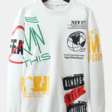 Lars | Sweater met graffiti- en tekstopdruk