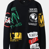 Lars | Sweater met graffiti- en tekstopdruk