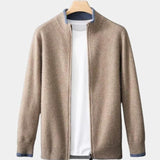 Wilbert | Taupe open gebreid vest