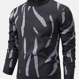 Luuk | Trui met abstracte print en opstaande kraag