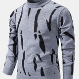 Luuk | Trui met abstracte print en opstaande kraag