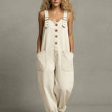 Lejla - Stijlvolle Denim Jumpsuit Met Zakjes