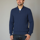 Jelger | Marineblauwe kabeltrui