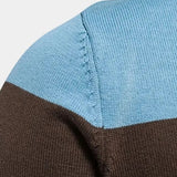 Tim | Bruin vest met kleurvlakken en rits