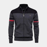 Tim | Bruin vest met kleurvlakken en rits