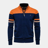 Tim | Bruin vest met kleurvlakken en rits