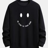 Mees | Sweater met smiley- en tekstopdruk en relaxte pasvorm