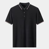 Melchior | Marineblauwe polo met contrastbies
