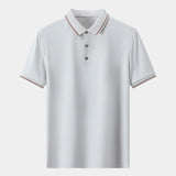 Melchior | Marineblauwe polo met contrastbies