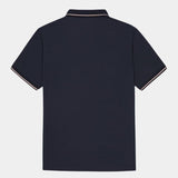 Melchior | Marineblauwe polo met contrastbies