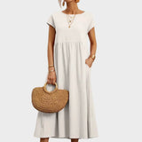 Gabrielle™ — Midi jurk in een elegante, tijdloze stijl