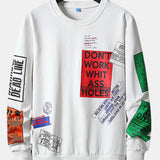 Nathan | Sweater met label- en tekstopdruk