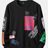 Nathan | Sweater met label- en tekstopdruk