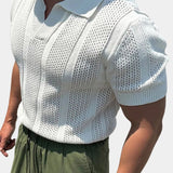 Nicolaas | Crèmekleurige polo met structuur