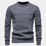 Gerlof | Crèmekleurige gestreepte trui met ronde hals