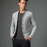 Pepijn | Olijfgroen kabelgebreid vest