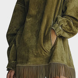 Jurk van Fausz Suede met Col en Franje