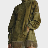 Jurk van Fausz Suede met Col en Franje