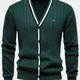 Hilbert | Groen vest met V-hals en knopen