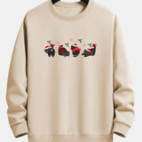 Oscar | Kerstsweater met zwarte kattenprint en relaxte pasvorm