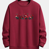 Oscar | Kerstsweater met zwarte kattenprint en relaxte pasvorm