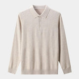 Rienk | Grijs poloshirt met lange mouwen