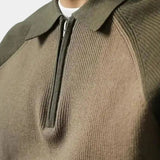 Roelf | Taupe raglantrui met halve rits