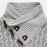 Pim | Jacquard coltrui met houtje-touwtjesluiting