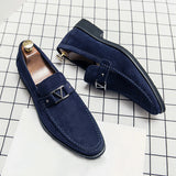 Reinder | Suède loafers met gesp