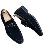 Reinder | Suède loafers met gesp
