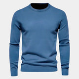 Oebele | Blauwe trui met ronde hals