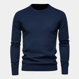 Oebele | Blauwe trui met ronde hals