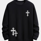 Roel | Sweater met kruisprint en relaxte pasvorm