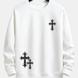 Roel | Sweater met kruisprint en relaxte pasvorm